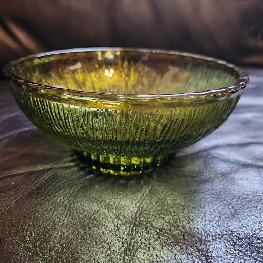 Vintage 1975 FTD Florists Green Bowl Candy Dish